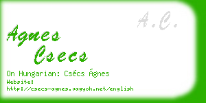 agnes csecs business card