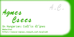 agnes csecs business card